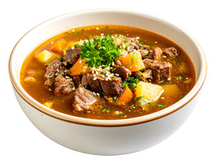 Delicious beef stew in a bowl
