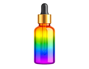Naklejka premium Rainbow hued dropper bottle on black