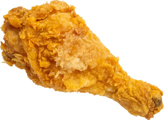 crispy fried chicken drumstick isolated on white background