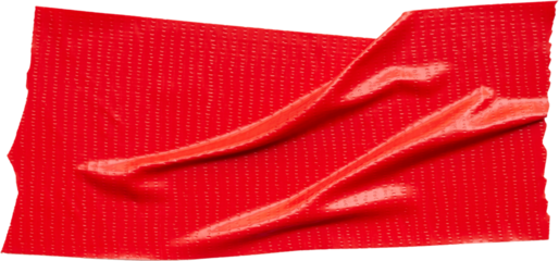 Red adhesive sticky tape isolated on white background