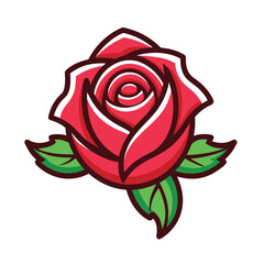 red rose isolated on white