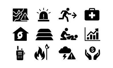 Essential disaster mitigation symbols for emergency preparedness