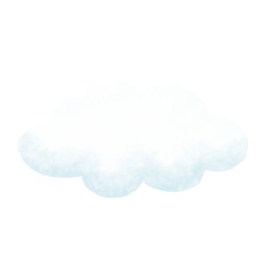 Soft, Watercolor-Style Cloud Illustration on White Background
