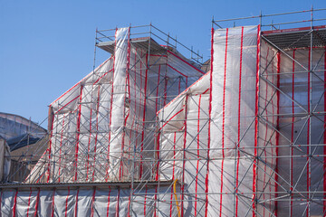 Eingerüstete Deichtorhallen, Baustelle, Baugerüst, Sanierung, Renovierung, Hamburg, Deutschland