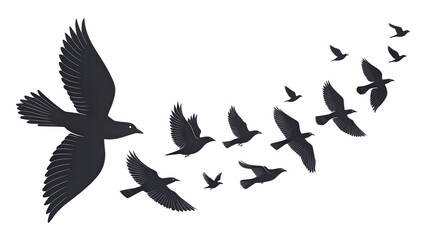 Flying Birds Silhouette Vector: Freedom and Nature Icon