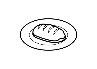 Silhouette of Bread and Butter Plate isolated on a white background