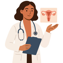 Vector illustration of a female doctor