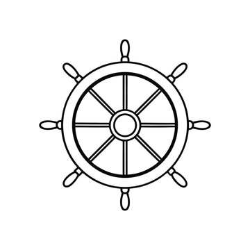 recommend clip art: nautical steering wheel sketch line art