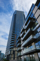 London - 06 21 2022: View of the skyscraper on Waterfront Dr in Chelsea Waterfront