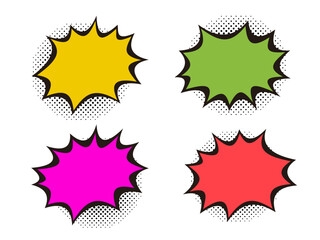 Comic Style Pop Art Speech Bubble on white color Background