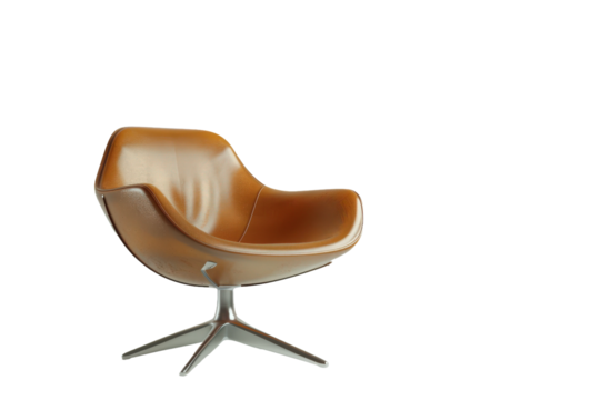 Ergonomic office chair isolated on transparent background with modern design