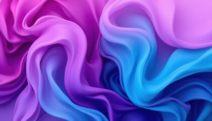 Obraz premium Abstract swirling fabric in vibrant blues and purples