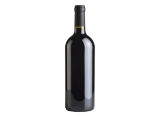 Elegant red wine bottle on black