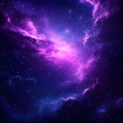 Fototapeta premium Vibrant Purple Nebula Space Background with Stars