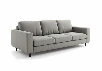 Fototapeta premium Modern Grey Sofa, Living Room Furniture on white background