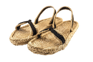 Stylish espadrilles shoes isolated on transparent background for summer fashion