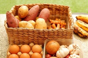 Healthy organic ingredients in a traditional  container