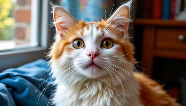 Feline friendships in cozy home settings indoor environment close-up perspective