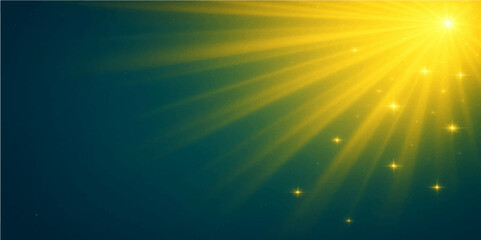 Radiant Burst: The golden sun radiates powerful beams of light against a serene and dark background, offering a sense of hope and inspiration.