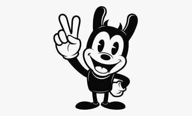 Cartoon Hang Loose Hand, hand gesture icon, shaku sign illustration  
