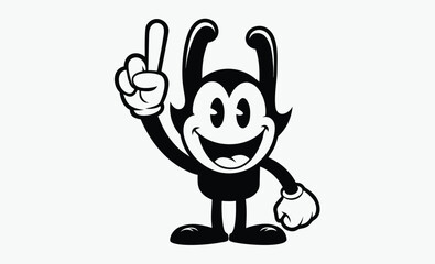 Cartoon Hang Loose Hand, hand gesture icon, shaku sign illustration  