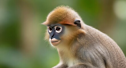 Obraz premium Close Up Full Body North Sumatran Leaf Monkey Primate Wildlife
