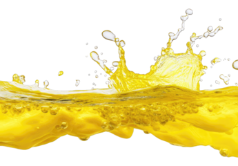Splash of vibrant yellow liquid