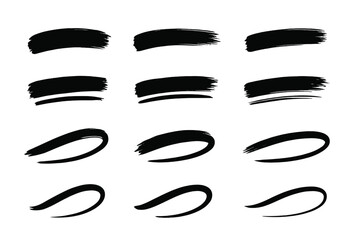 Black brushstroke designs suitable for various creative projects and artistic applications