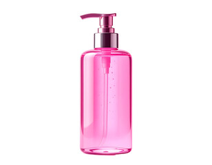 Pink liquid soap dispenser against black