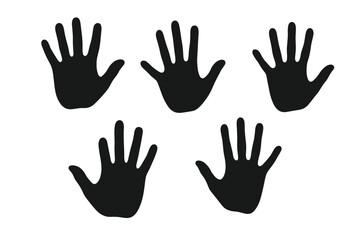 Handprints displayed in various positions on a simple background expressing creativity and individuality