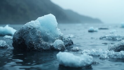 Exhibition of distant views of ice covered objects