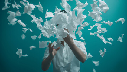 Symbolic Concept of Releasing Mental Clutter and Emotional Waste