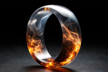 Sleek Flame Ring With Glossy Outer Shell