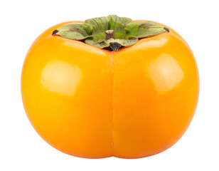 Studio shot of ripe vibrant persimmon