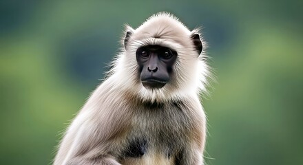 Obraz premium Detailed Shot Nepal Gray Langur Primate Wildlife Portrait Himalayan