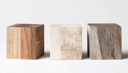 Wooden Cubes in Different Sizes and Shades