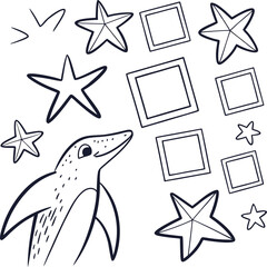 A festive vector set featuring various star illustrations, symbols, and seamless patterns for Christmas and holiday decorations