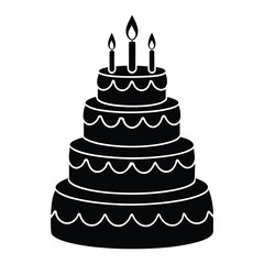 Delicious Four-Tier Birthday Cake with Candles