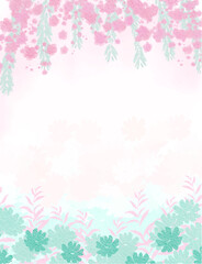 soft pink green colorful abstract illustration, background, wallpaper, card invitation design