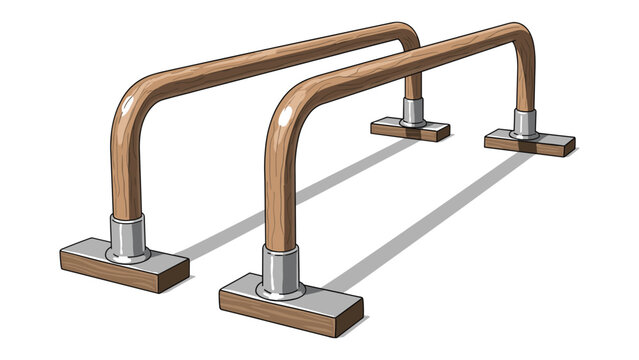Parallel Bars Illustration for Gymnastics Training and Fitness Equipment Visuals