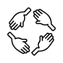 Obraz premium Hands joined in a circle symbolizing unity and collaboration 