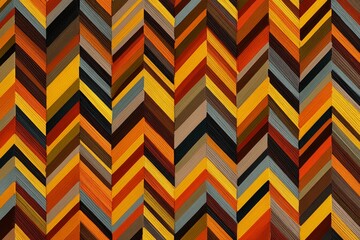Vibrant Chevron Pattern in Retro Color Palette Enhancing Contemporary Decor Generative AI