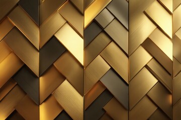 Intricate Golden Chevron Patterns Creating a Stunning Backdrop for Elegance Generative AI