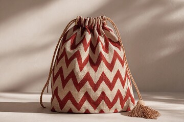 Chic Chevron Pattern Boho Bag Adds Style to Any Casual Ensemble Generative AI