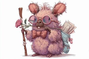 Charming Creature Embarks on a Whimsical Journey Through a Vibrant World Generative AI