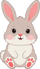 Cute rabbit cartoon character vector
