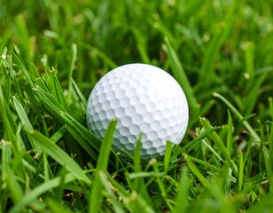 Fototapeta premium golf ball on green grass