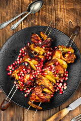 Delicious chicken wings in barbecue.