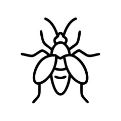 Insect illustration of a fly in simple line art style  