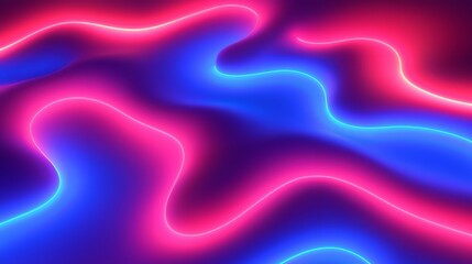 Obraz premium Mesmerizing Curved Shapes with a Glowing Neon Aura